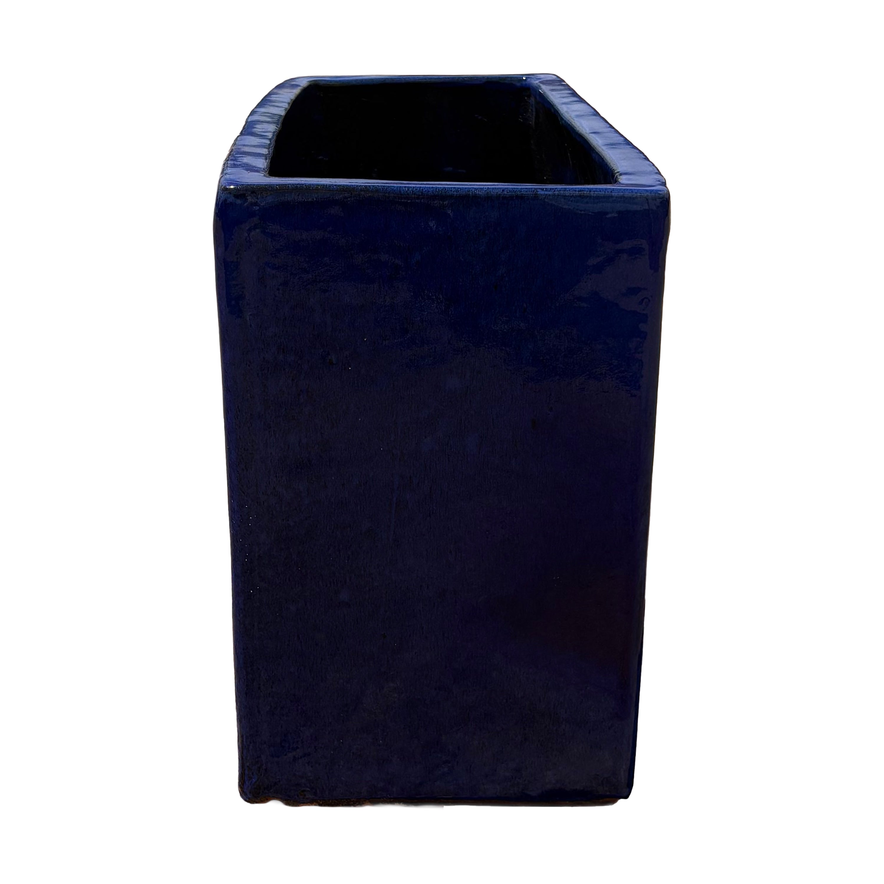 Falling Blue Glazed Rectangular Ceramic Planter
