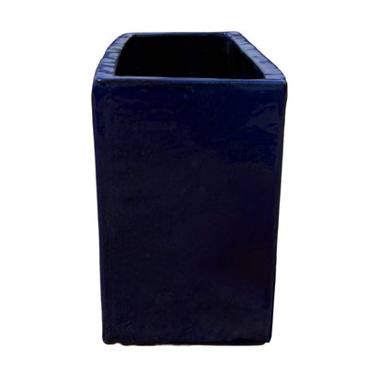 Falling Blue Glazed Rectangular Ceramic Planter