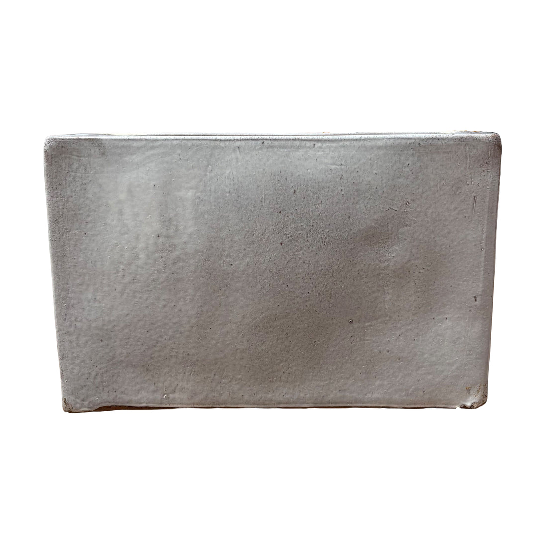 White Glazed Rectangular Ceramic Planter