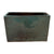 Jade glazed rectangular ceramic planter shown from a wide angled perspective, highlighting its rich green tone and smooth glossy finish.
