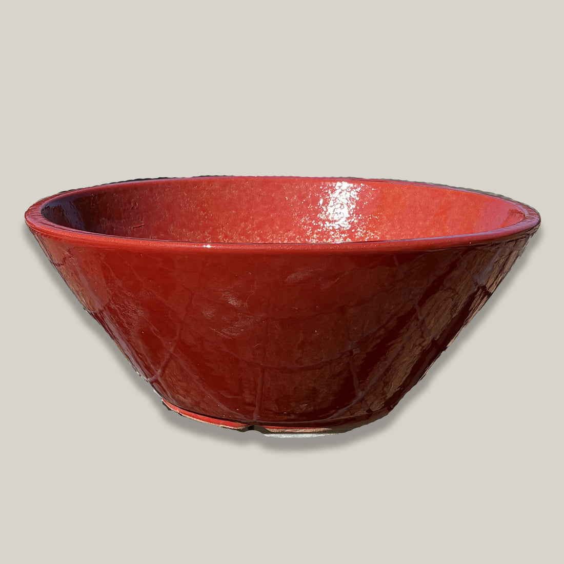 372L14FS - Bright Red Low Wide Planter-FREE SHIPPING