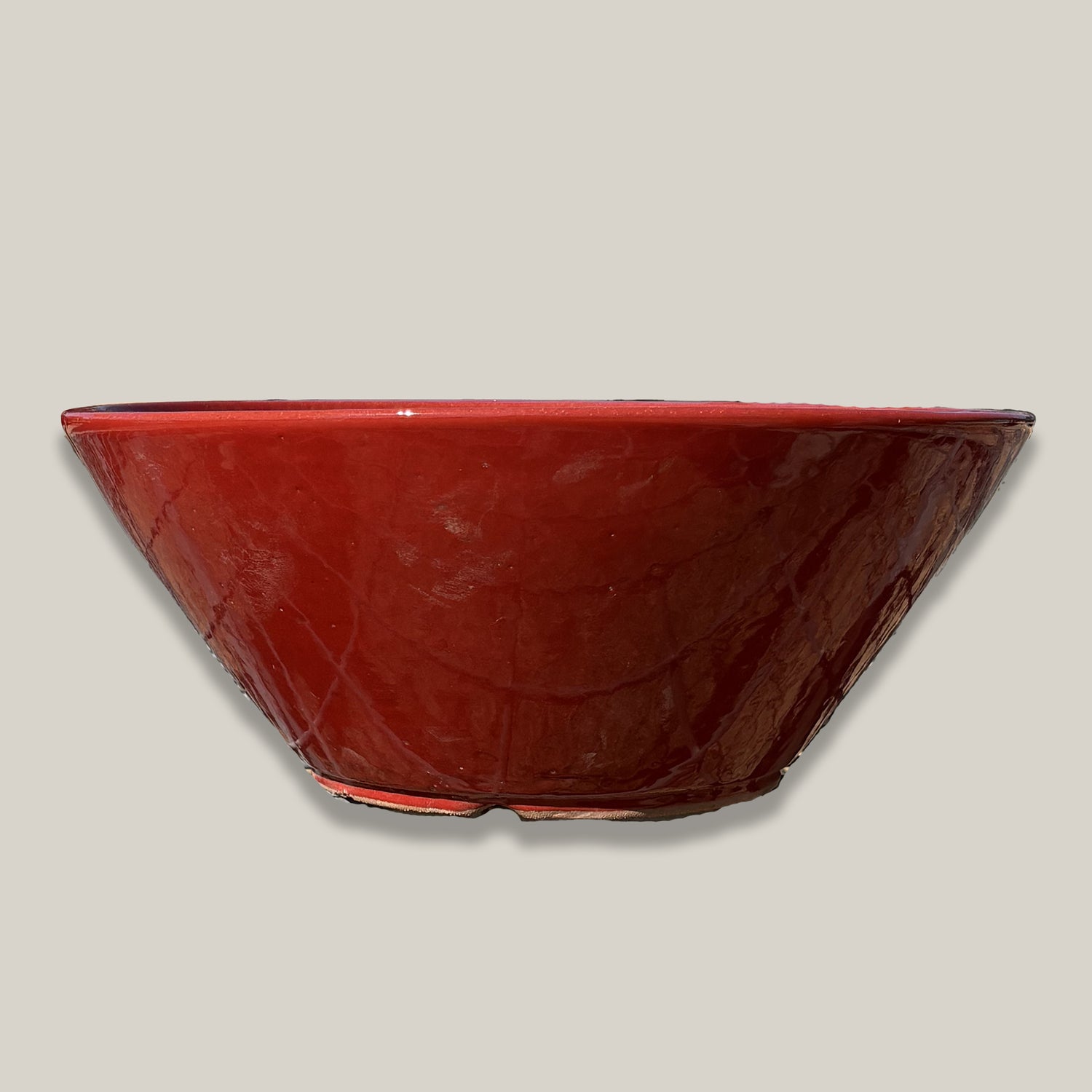 372L14FS - Bright Red Low Wide Planter-FREE SHIPPING