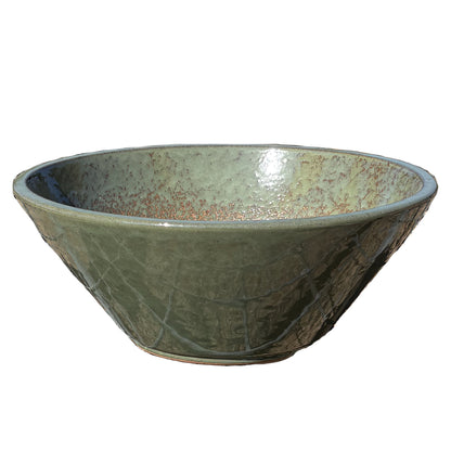 Green Cream Low Wide Planter