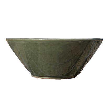 Green Cream Low Wide Planter