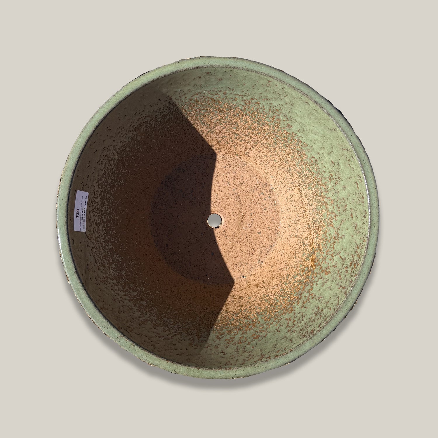 372L16FS - Green Cream Low Wide Planter-FREE SHIPPING