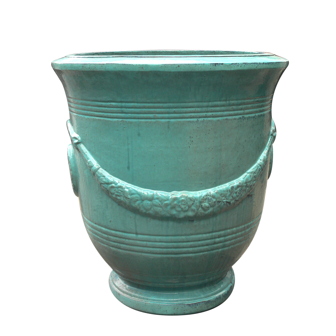 Aqua Medallion Urn - Dolphin - Ten Thousand Pots 1