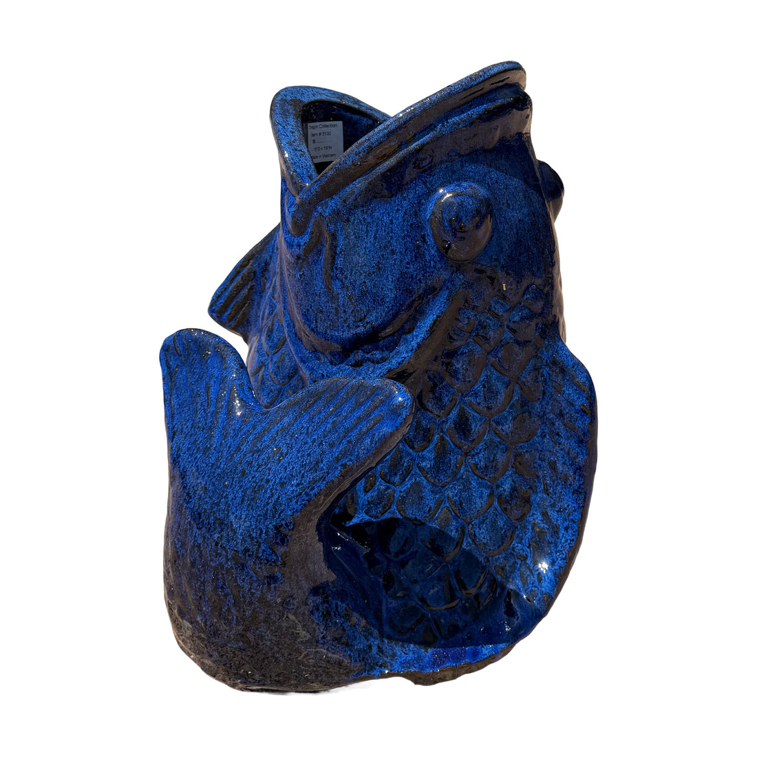 Blue Ceramic Fish Accent