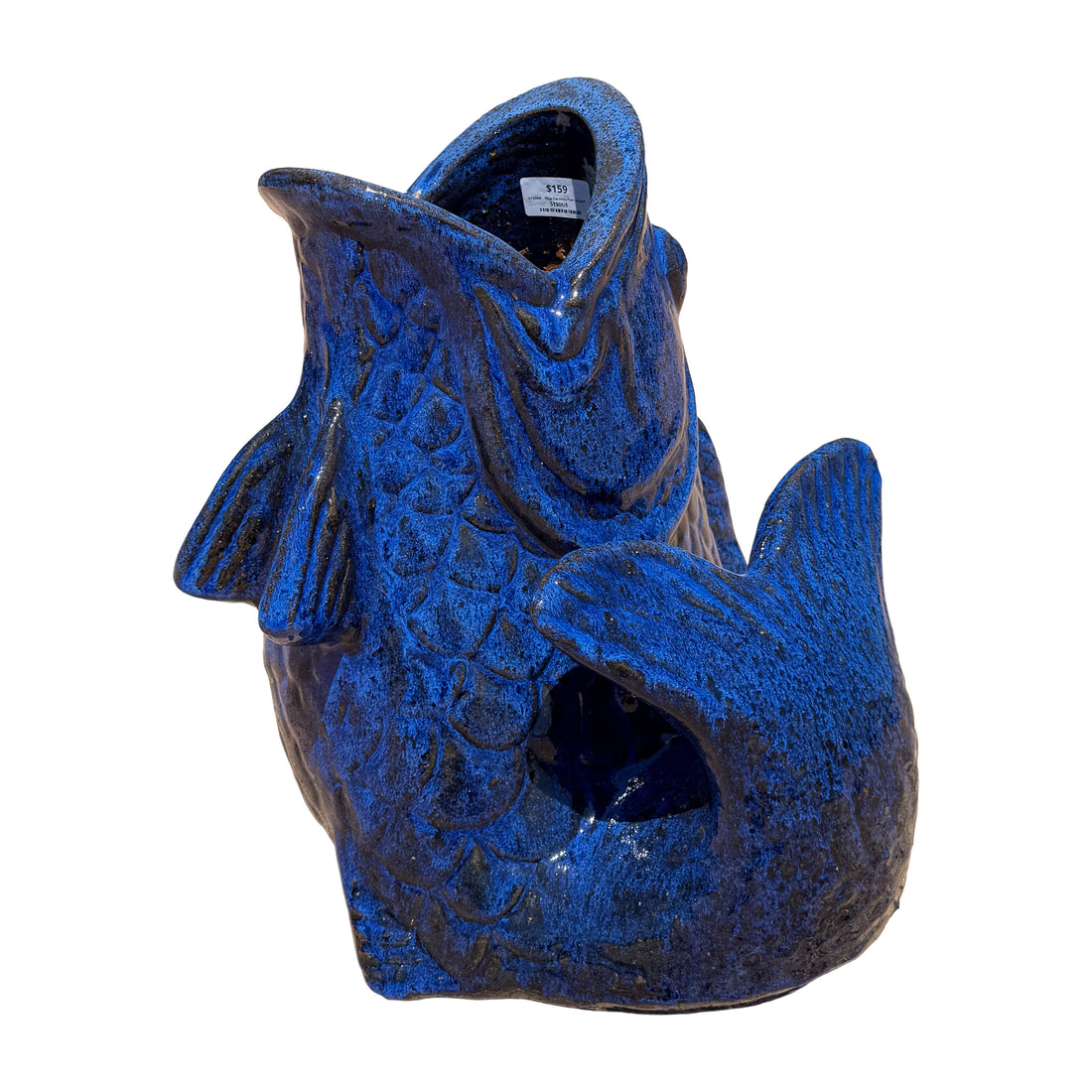 Blue Ceramic Fish Accent