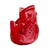 Red ceramic fish accent with handcrafted glazed finish and detailed sculpted design