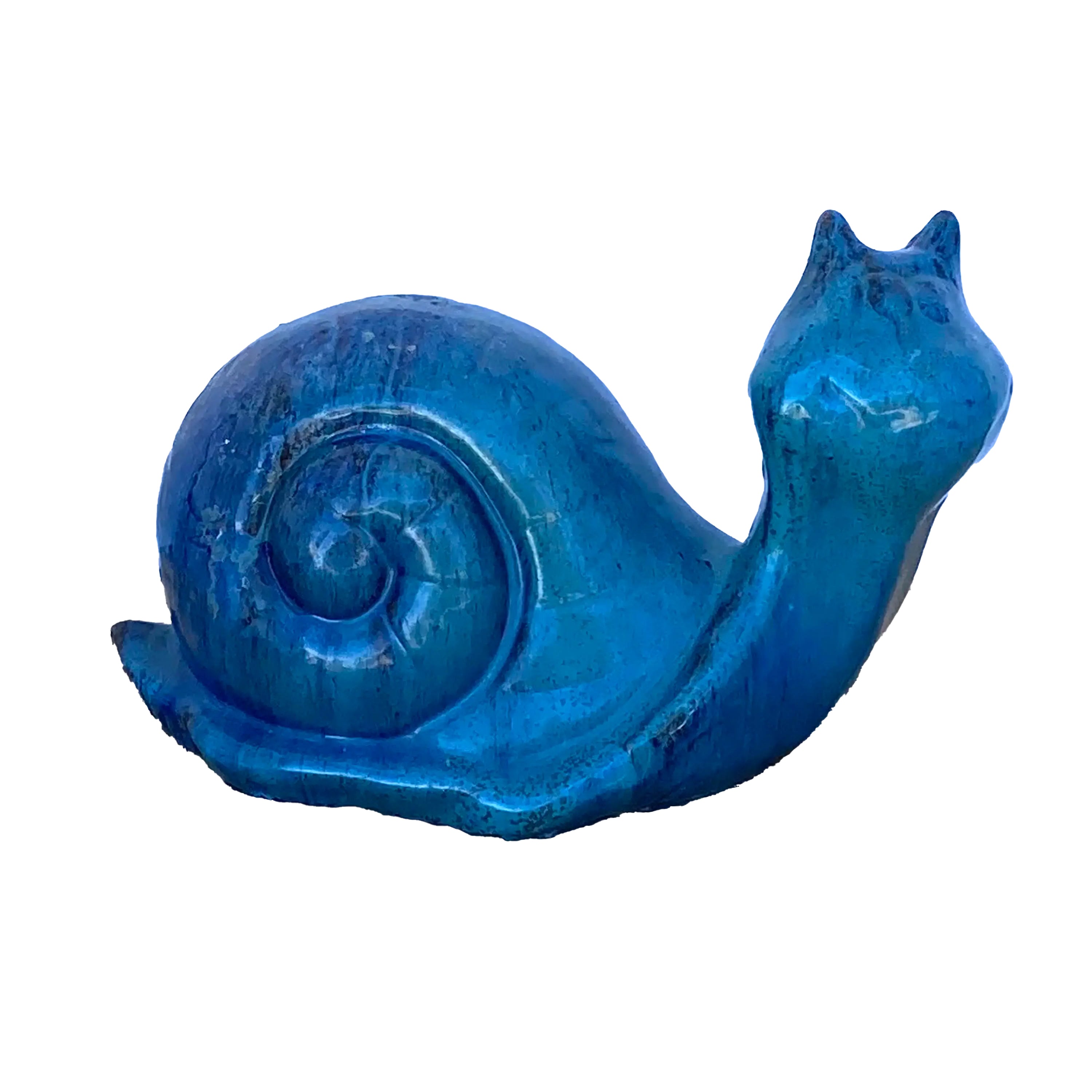 Marble Green ceramic snail accent with handcrafted glazed finish and detailed spiral shell