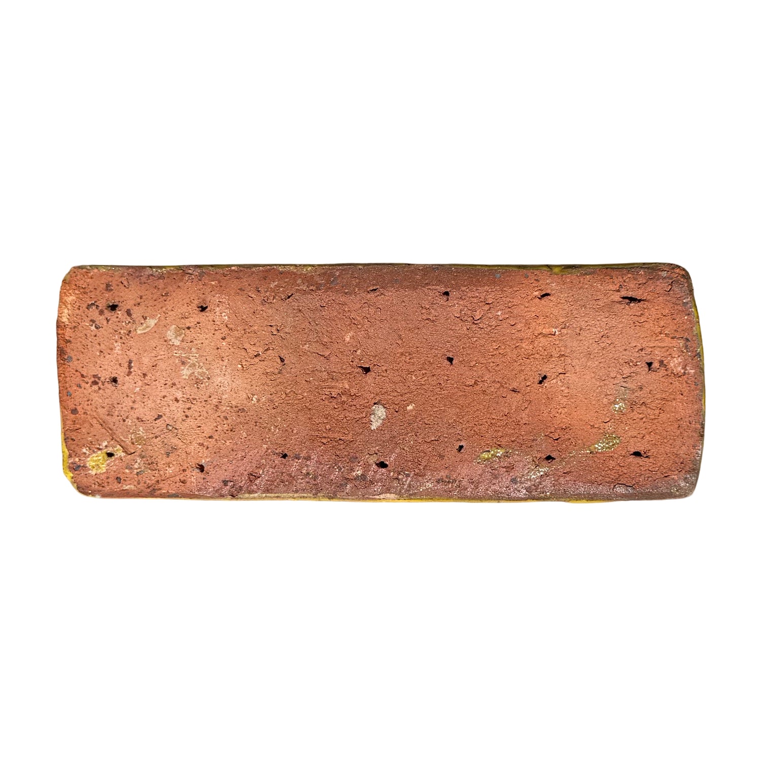 Bottom view of Yellow ceramic Bari pot foot showing the underside and ceramic craftsmanship