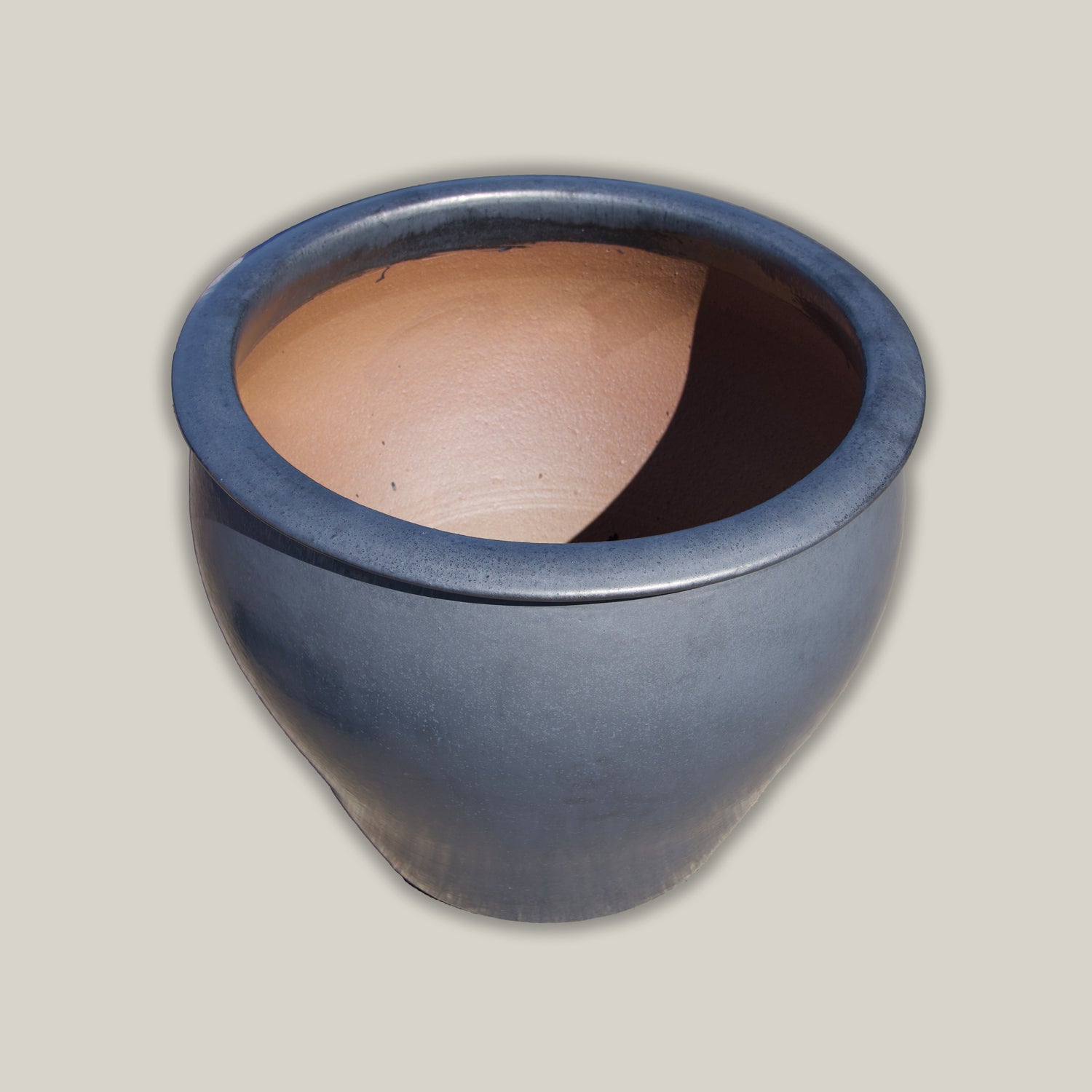 6004H33FS - Matte Black Round Rim Tapered Planter - FREE SHIPPING