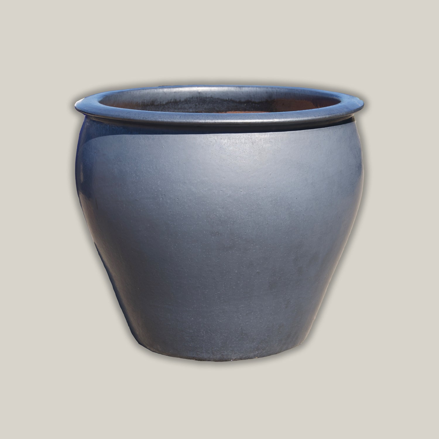 6004H33FS - Matte Black Round Rim Tapered Planter - FREE SHIPPING