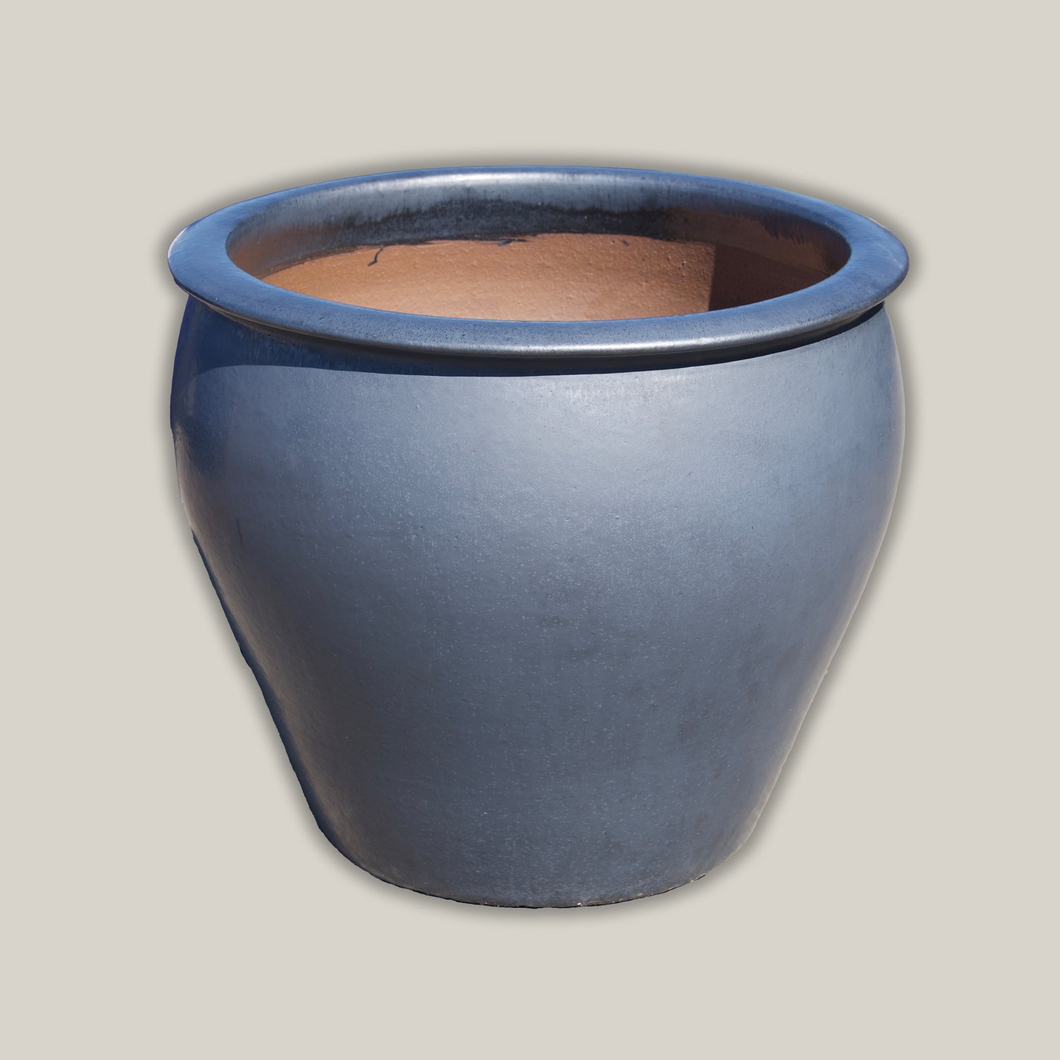 6004H33FS - Matte Black Round Rim Tapered Planter - FREE SHIPPING