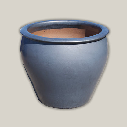 6004H33FS - Matte Black Round Rim Tapered Planter - FREE SHIPPING