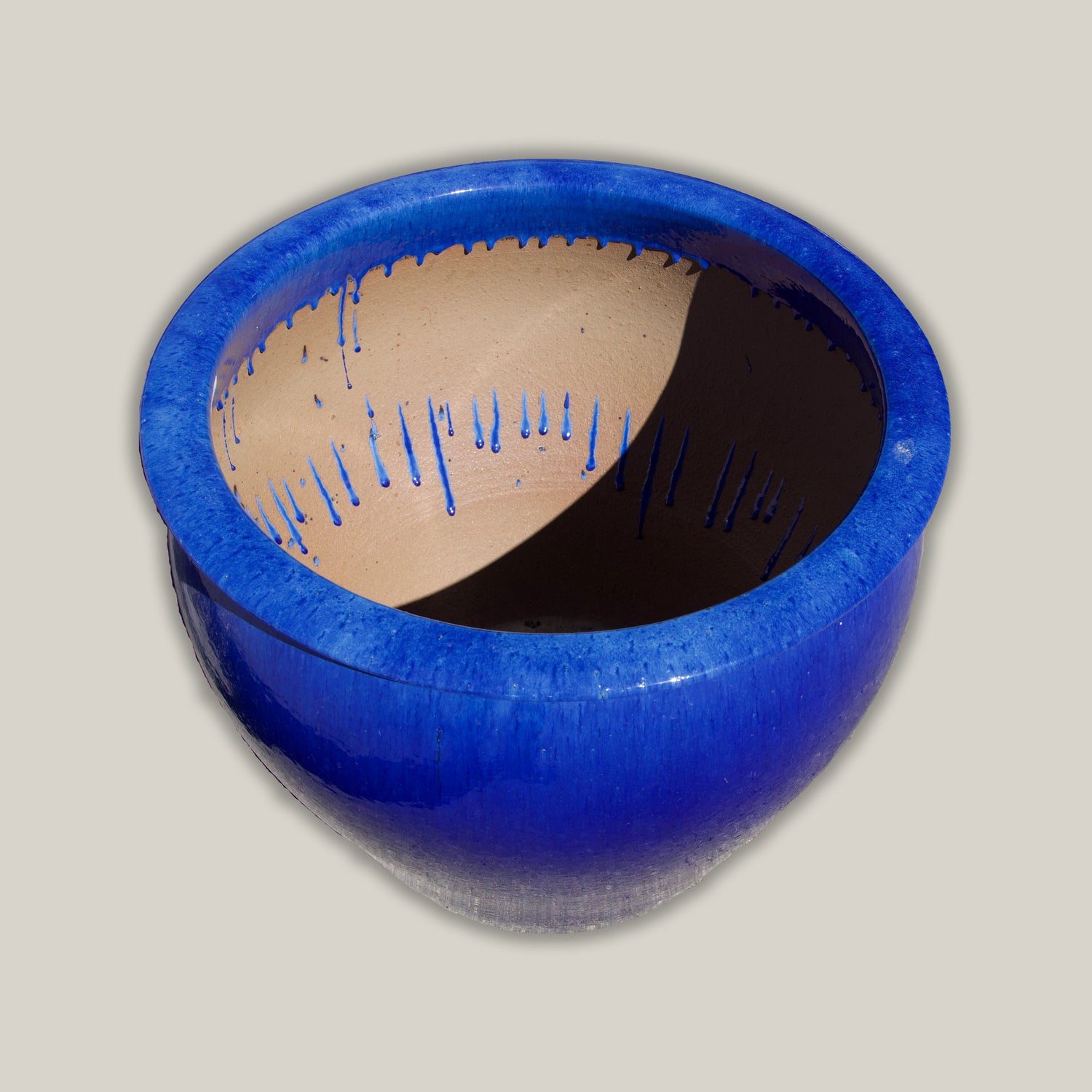 6004H47 - Blue Round Rim Tapered Planter