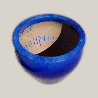 6004H47 - Blue Round Rim Tapered Planter