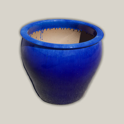6004H47 - Blue Round Rim Tapered Planter