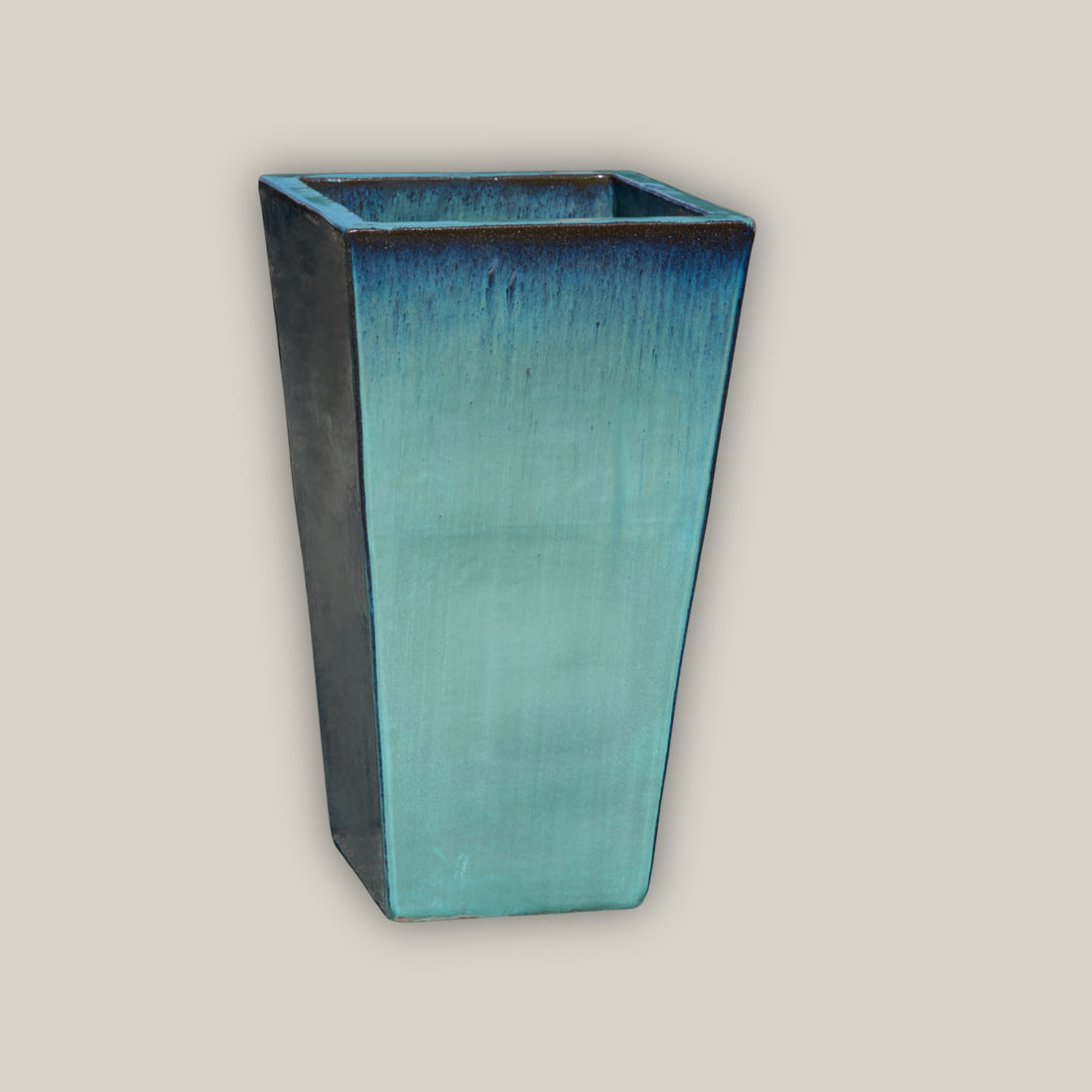 6018H1 - Turquoise Square Wedge Planter