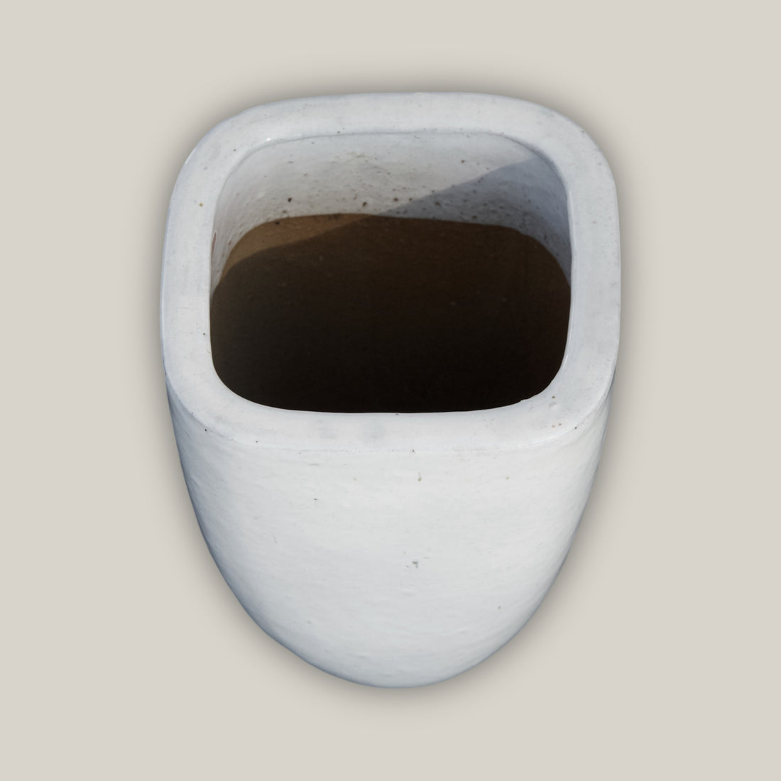 6027H25 - White Milan Rounded Edge Square Pot