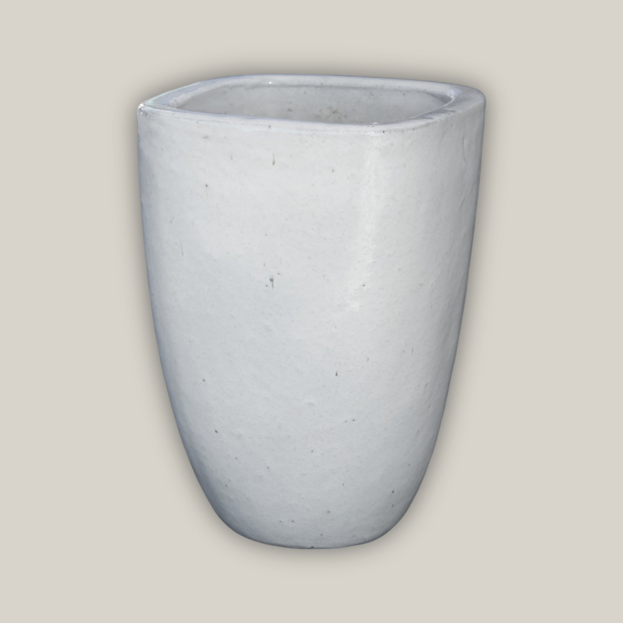 6027H25 - White Milan Rounded Edge Square Pot