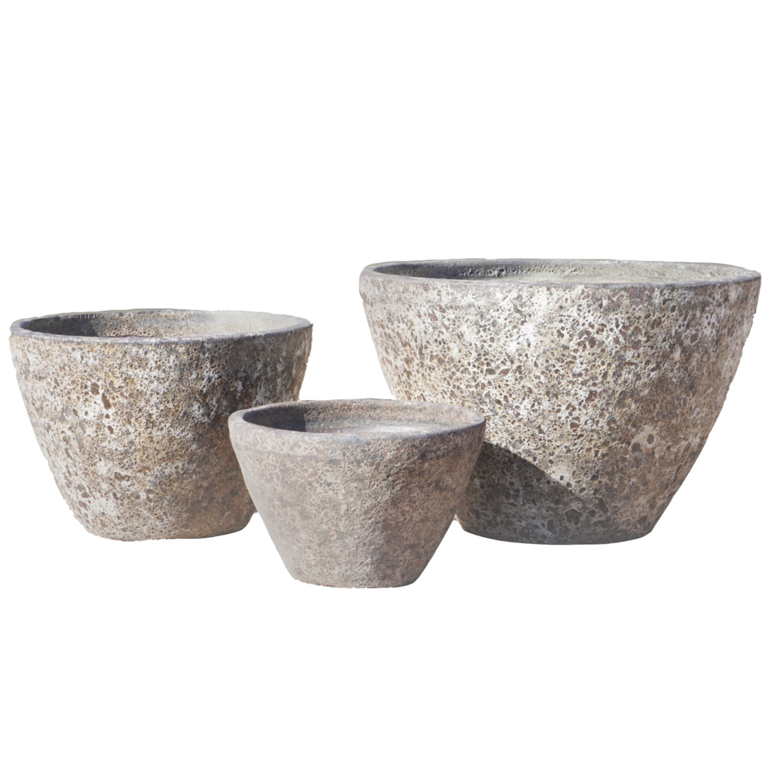 602R29FS - Relic Rust Rustic Low Cone Ceramic Planter  - FREE SHIPPING