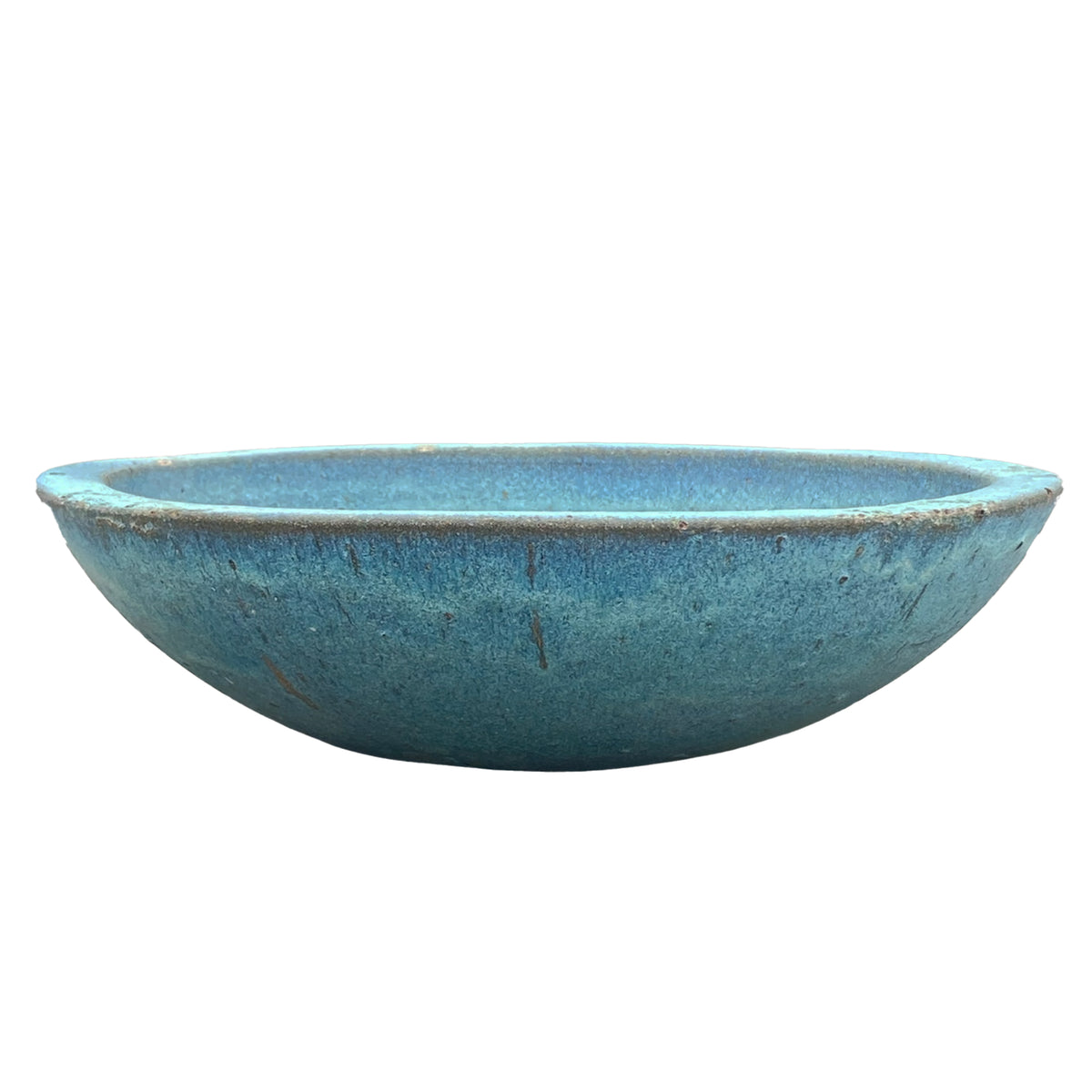 Matte Green Rustic Style Wide Bowl