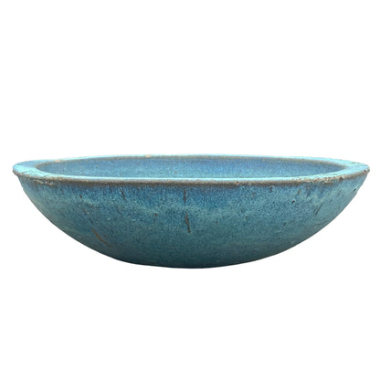 Matte Green Rustic Style Wide Bowl