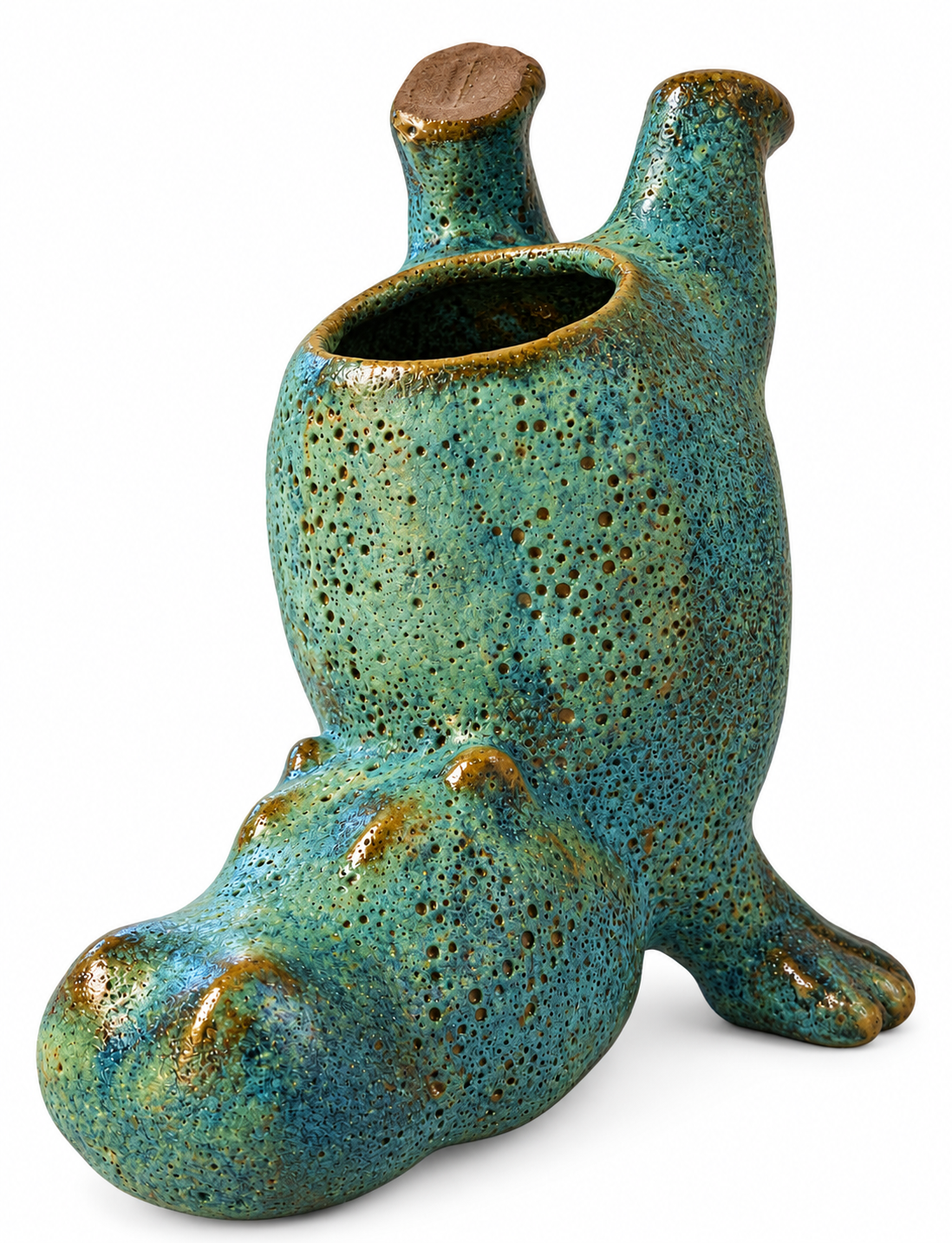 Atlantis Moss Green Faceplant Hippo Planter