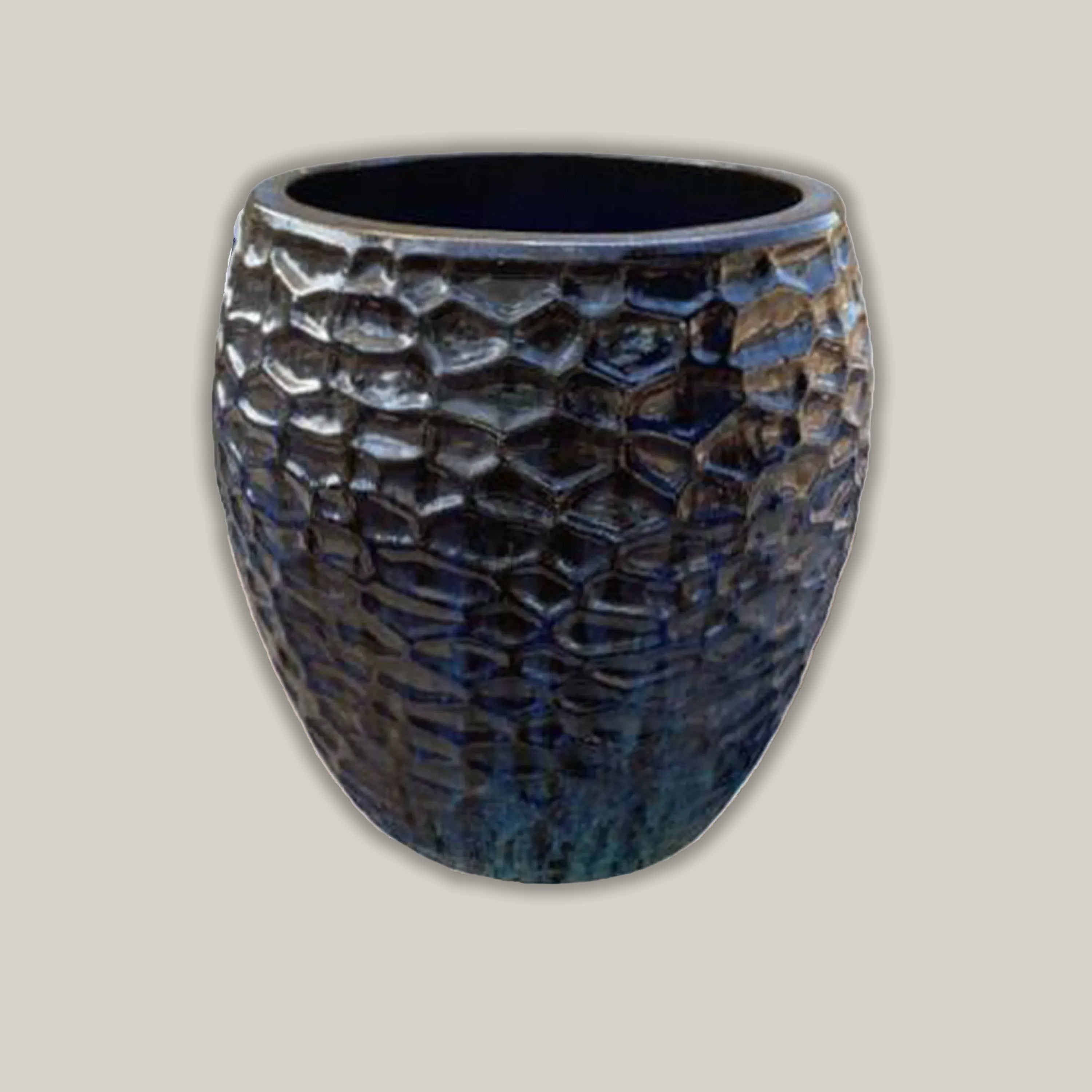 6105H76FS - Deep Turquoise Honeycomb Planter - FREE SHIPPING