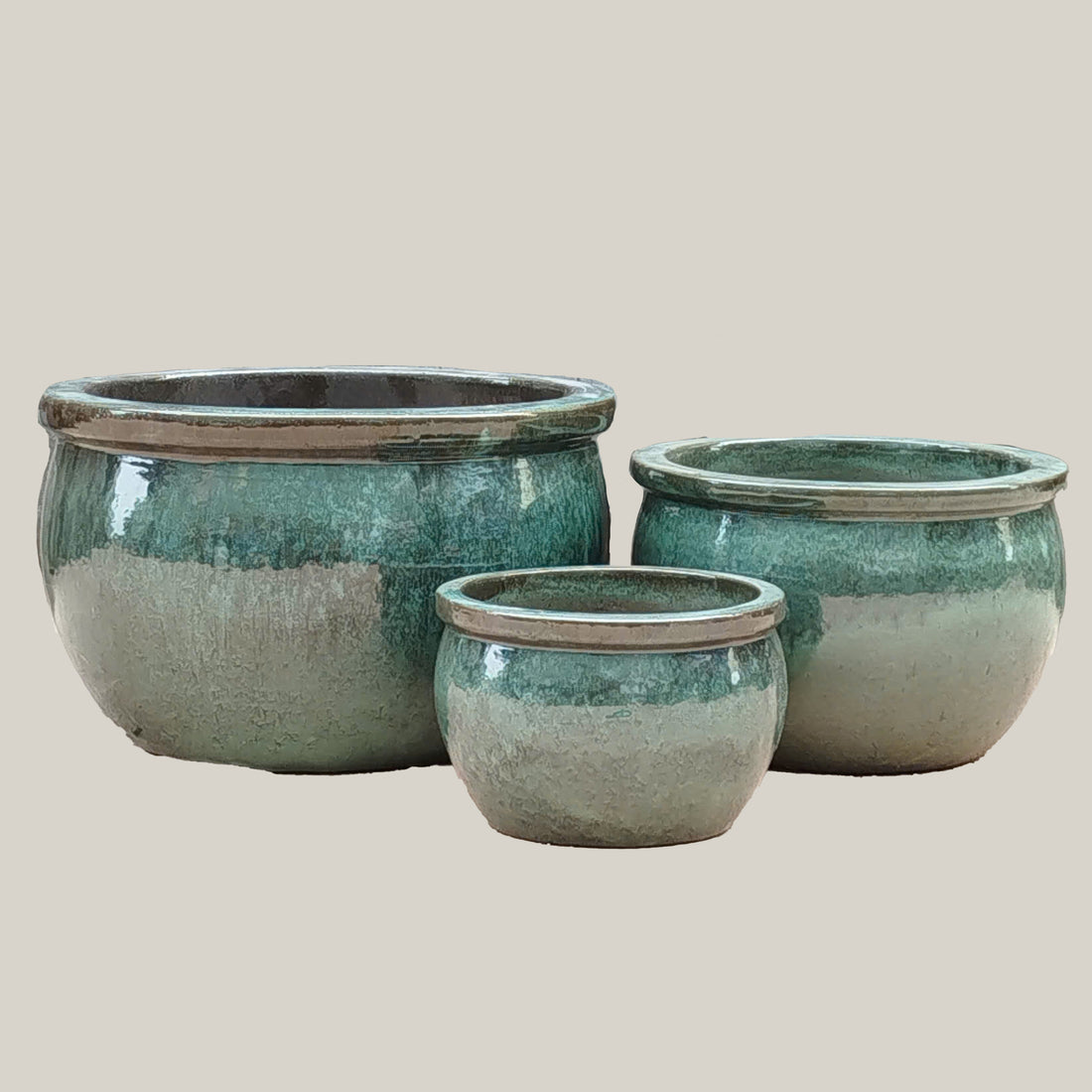 6114H85  - Musty Green Wide Bowl Planter