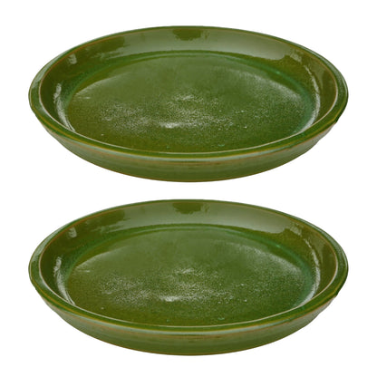 Round Apple Green Ceramic Plant Saucer