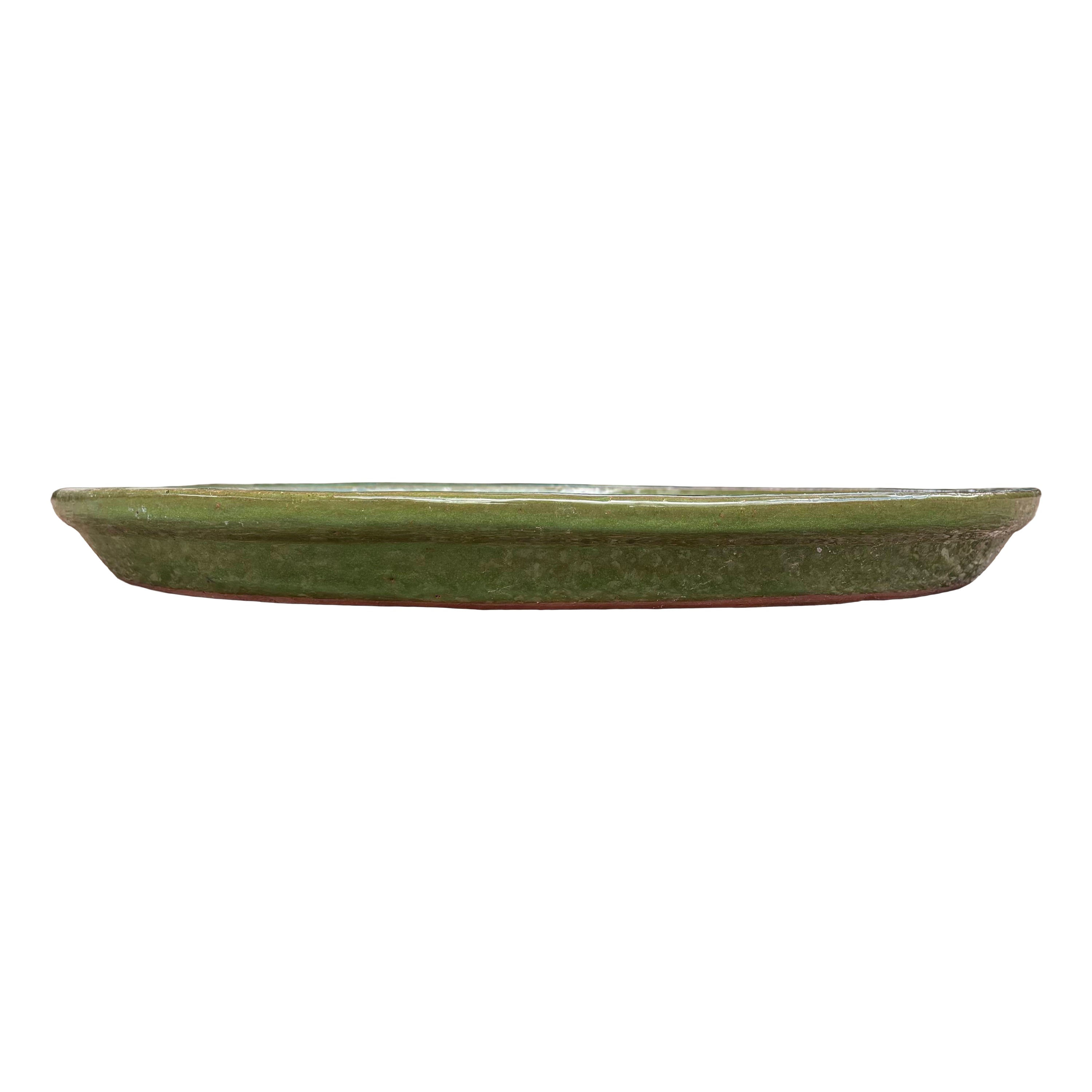 Round Green Avocado Ceramic Plant Saucer – additional view