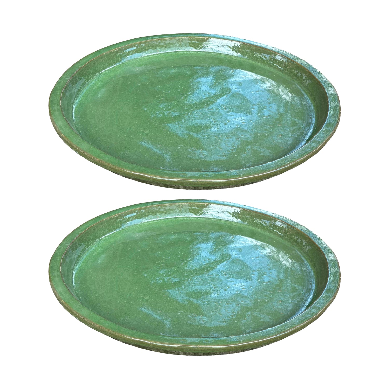 Round Green Avocado Ceramic Plant Saucer – additional view