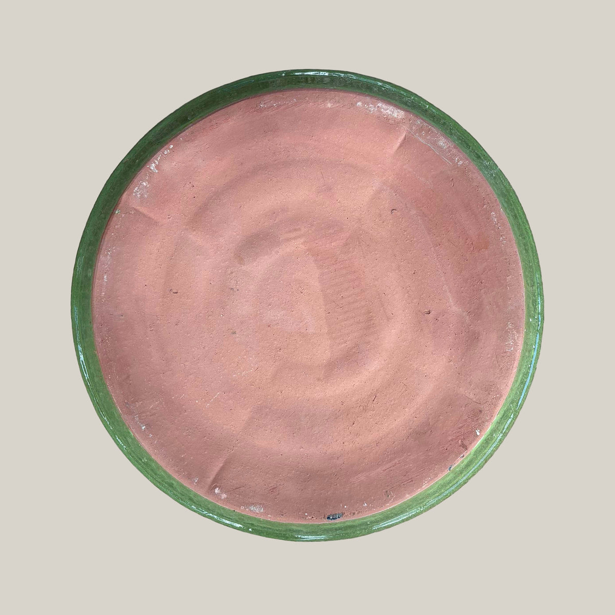 Round Green Avocado Ceramic Clay Pot Saucer – additional view