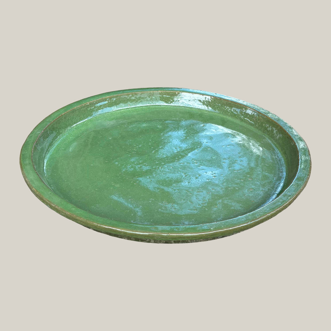 Round Green Avocado Ceramic Clay Pot Saucer