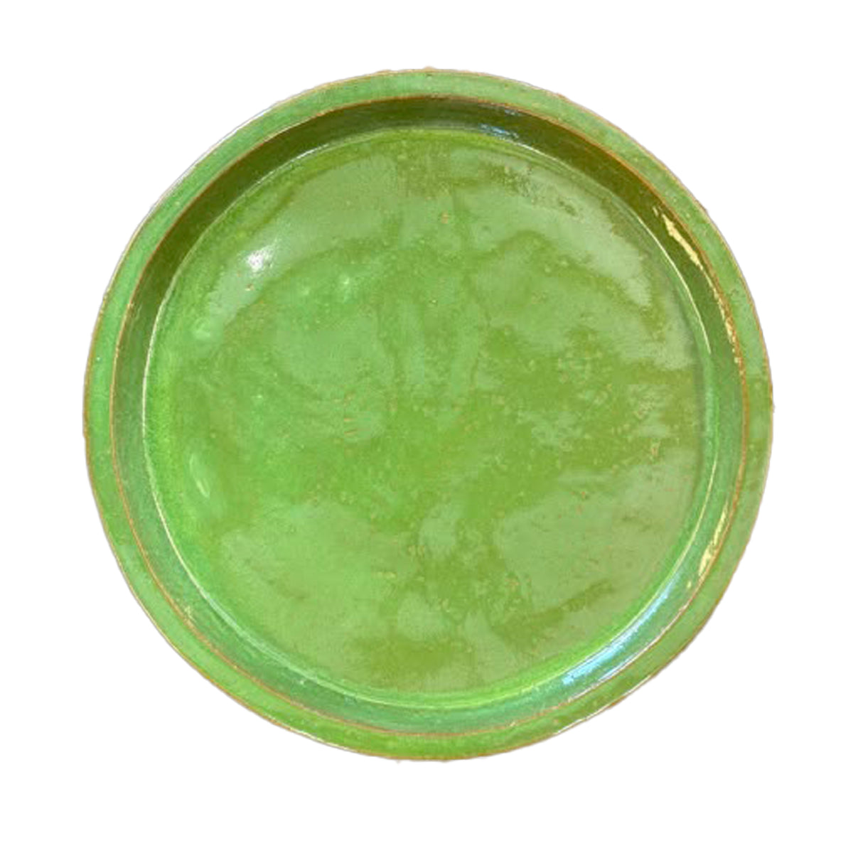 Round Green Avocado Ceramic Plant Saucer – additional view