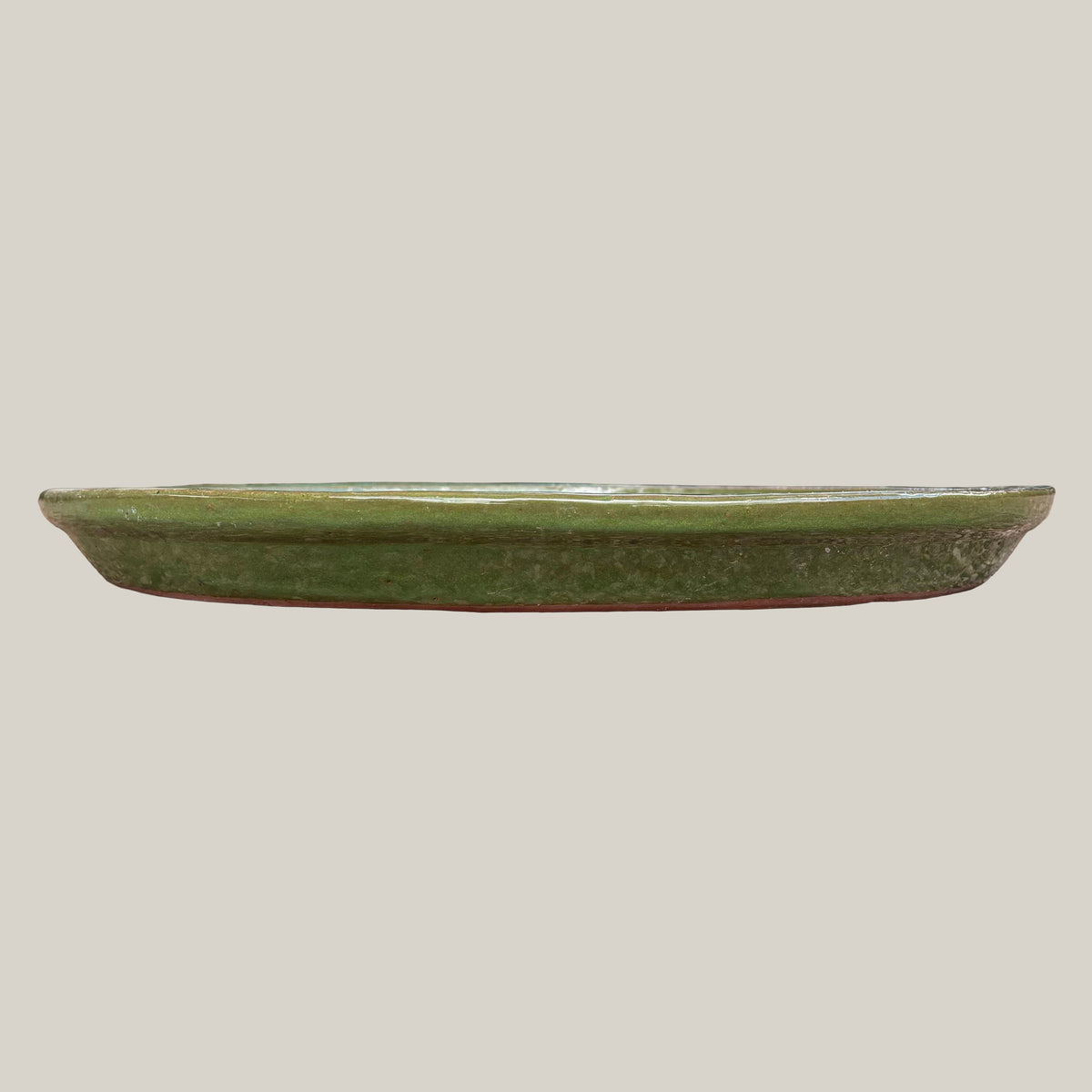 Round Green Avocado Ceramic Clay Pot Saucer – additional view