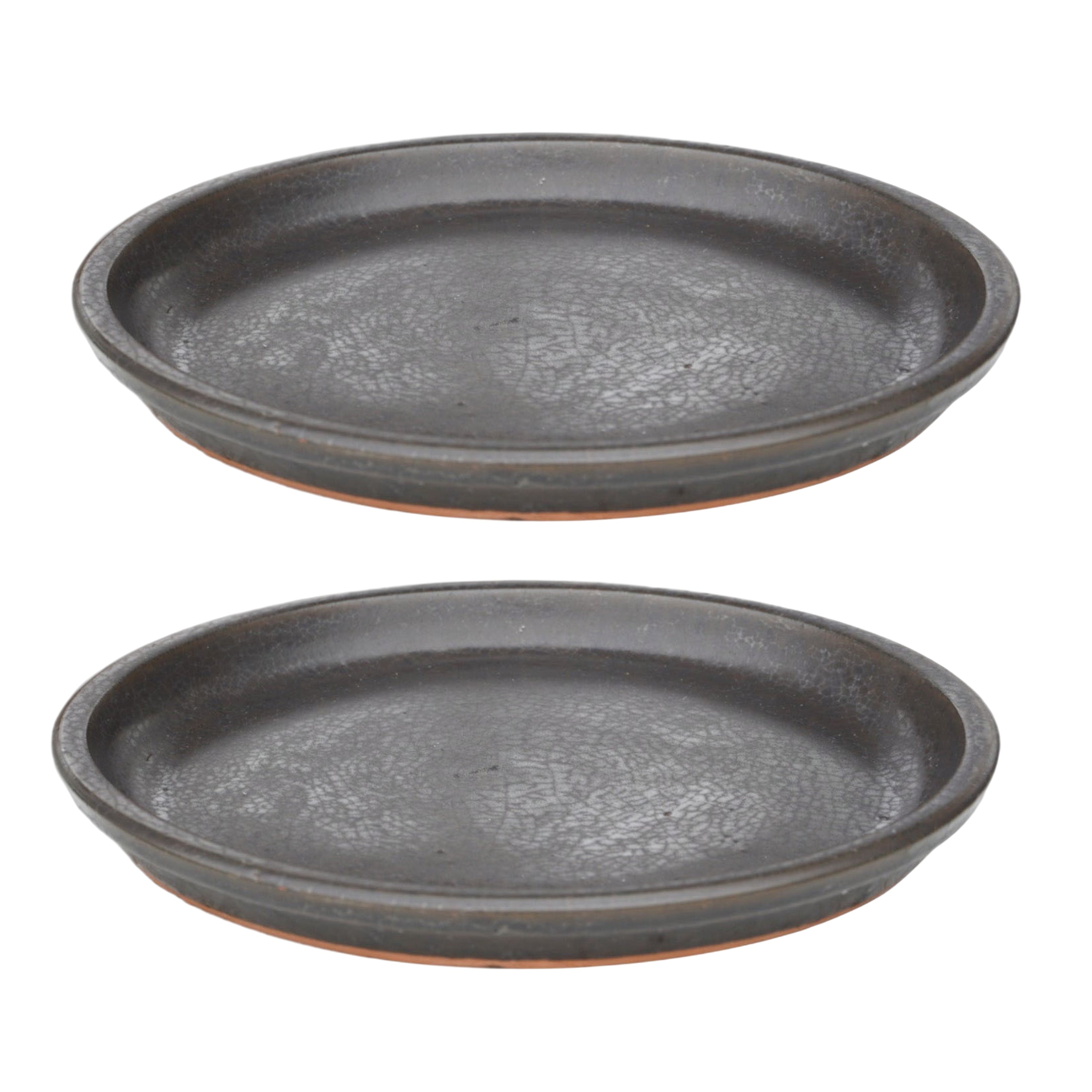 Round Matte Black Ceramic Plant Saucer