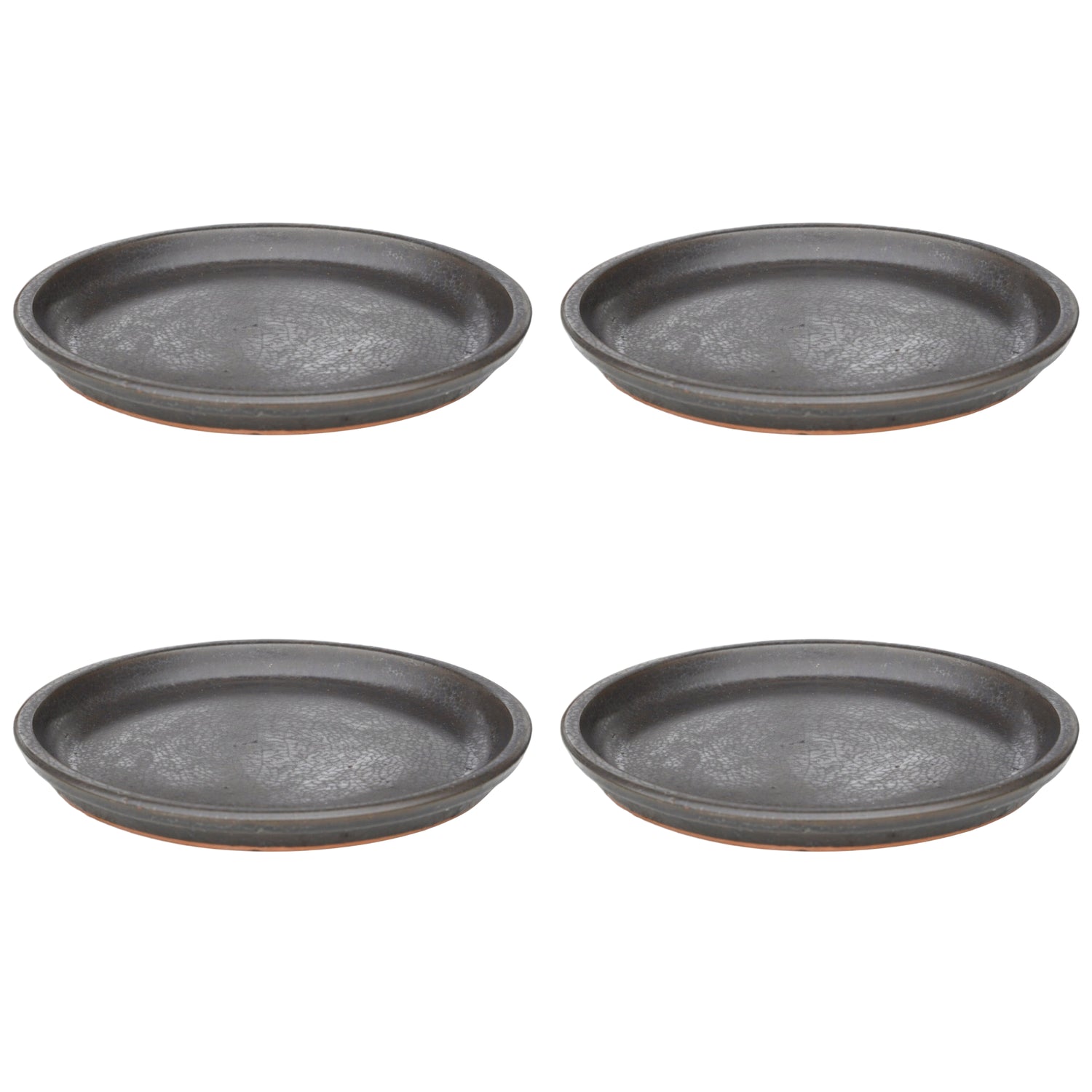 Round Matte Black Ceramic Plant Saucer