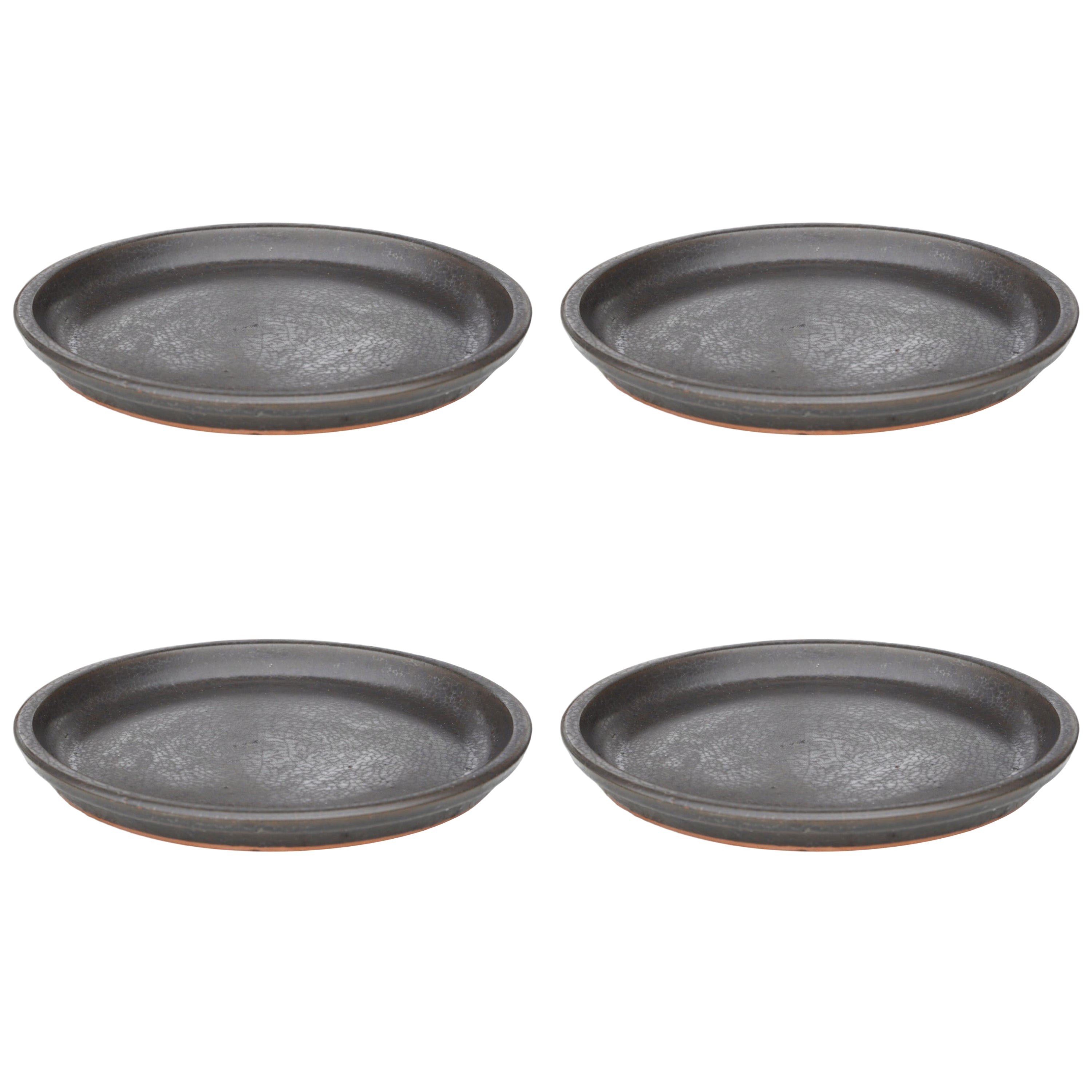 Round Matte Black Ceramic Plant Saucer
