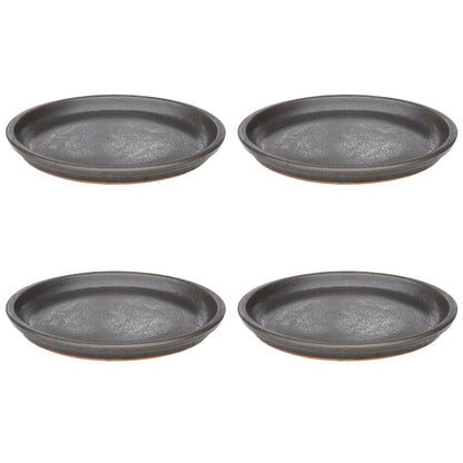 Round Matte Black Ceramic Plant Saucer