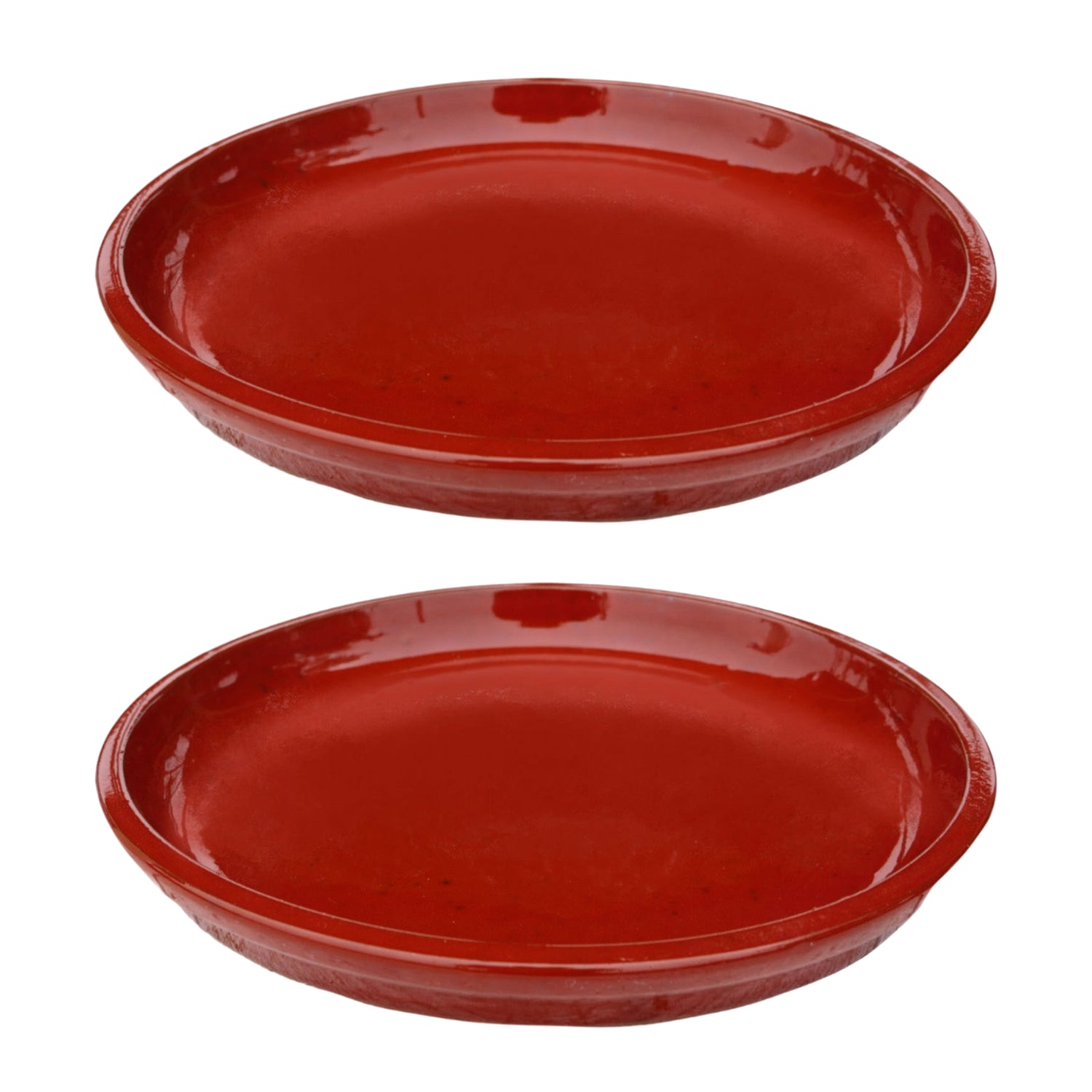 Round Chili Red Ceramic Plant Saucer
