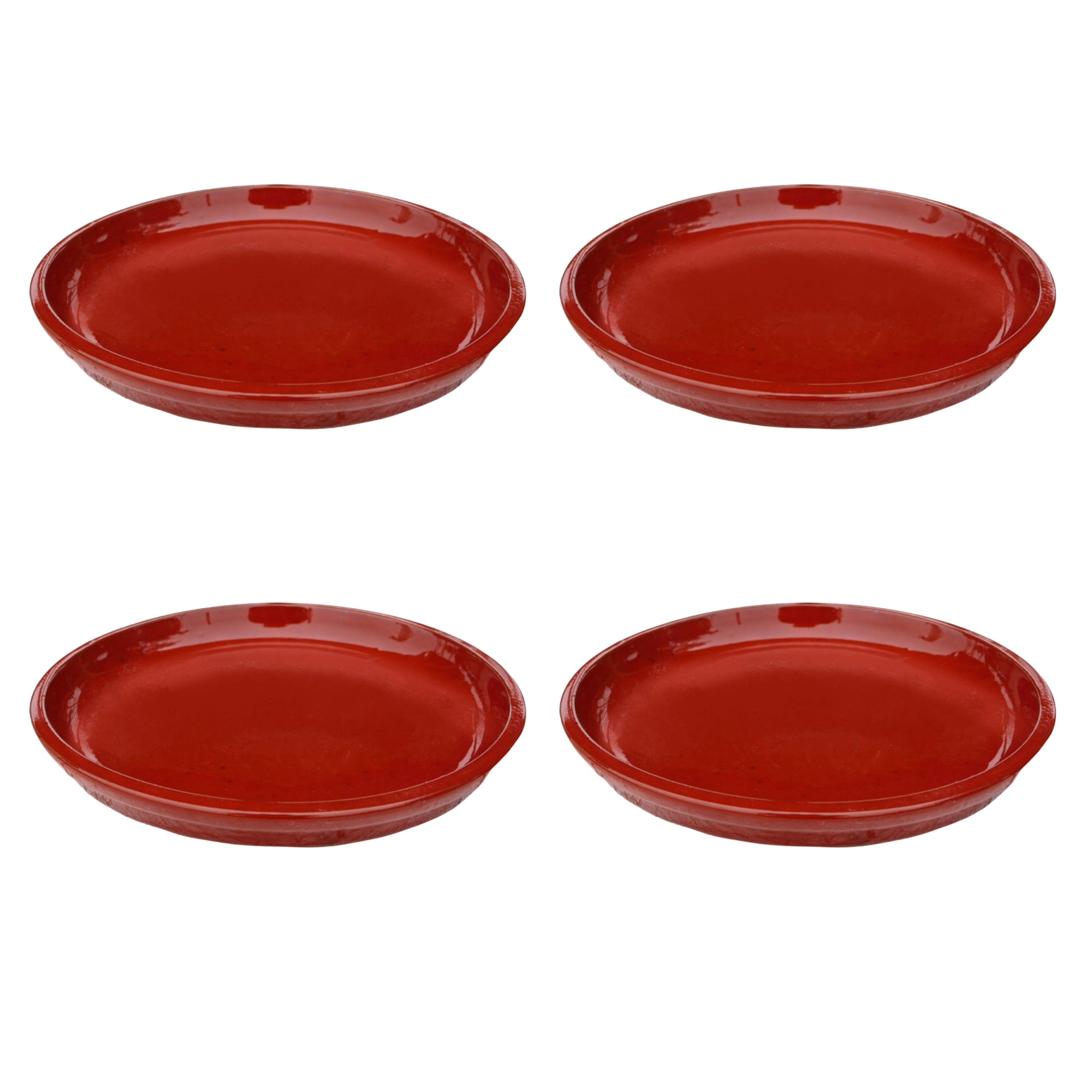 Round Chili Red Ceramic Plant Saucer