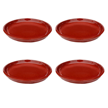 Round Chili Red Ceramic Plant Saucer