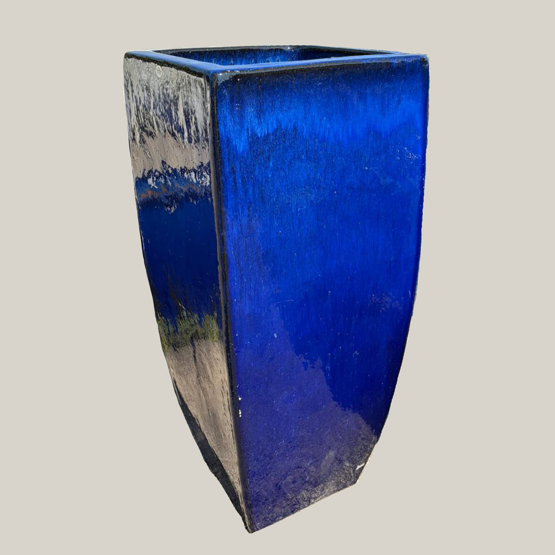 6137H47 - Blue Tall Tapered Square Planter