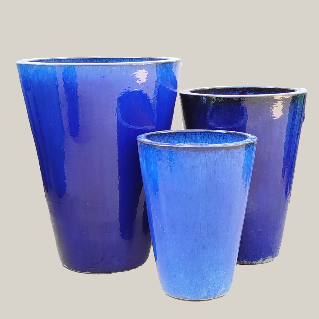 6139H47 - Blue Tall Conical Planter