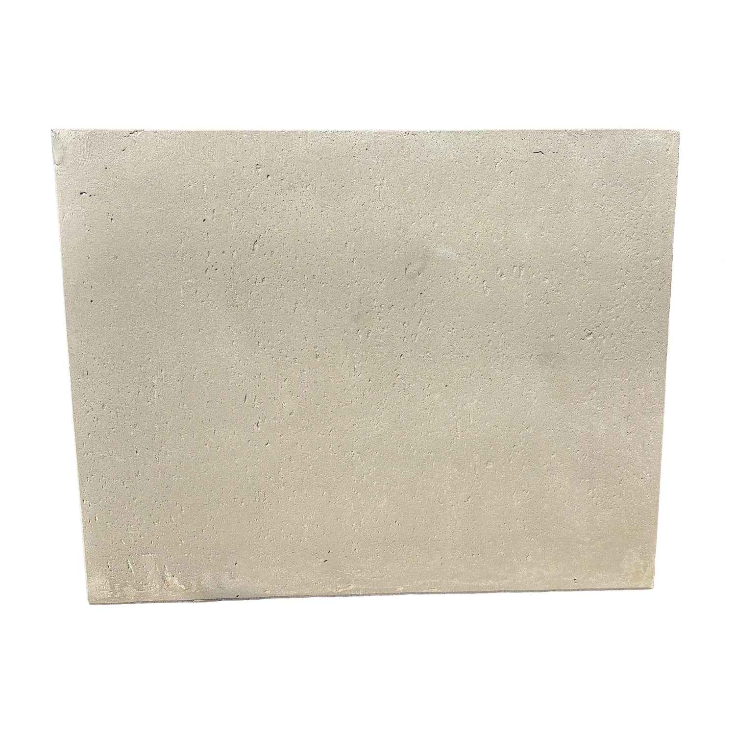 Side profile of a 24-inch tall grey rectangular fiberstone planter, emphasizing its tall vertical structure and minimalist rectangular form.