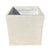 Grey cube fiberstone planter shown from the front with a slight top angle, highlighting its clean cube shape and modern stone-look finish.