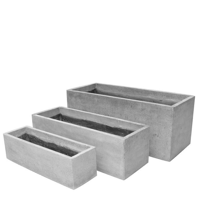 River Stone Rectangular Trough Planter